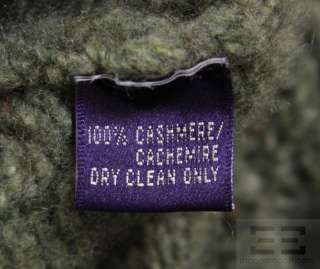 Ralph Lauren Purple Label Green Cashmere Cable Knit Turtleneck Sweater 