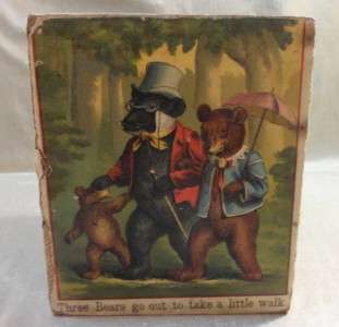   Antique Victorian Childrens Toys 3 Wooden Fairy Tale Boxes  