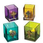 DDI Jeweled Cross Square Votive Candle Holder(Pack of 4)