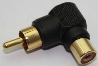3pcs RCA Male to Female M/F Connector Adapter Audio AV Plug 90 right 