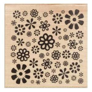  Hampton Art Wood Mounted Rubber Stamp Floral Background 