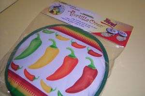Microwave Tortilla Warmer  Red, Green, Yellow Peppers   GREAT GIFT 