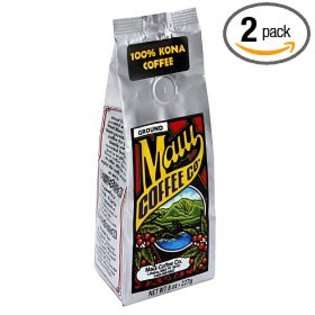 Maui Coffee Company 100 Kona Coffee (Ground), 7 Ounces (Pack of 2) at 