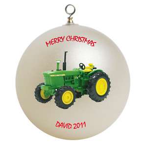 Personalized John Deere Tractor Christmas Ornament  