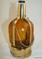 Vintage amber glass music box Liqueur bottle / decanter  