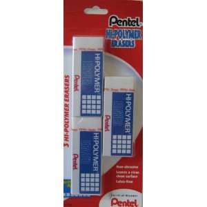   Hi Polymer Erasers   3 pack   Non abrasive   Latex free Electronics