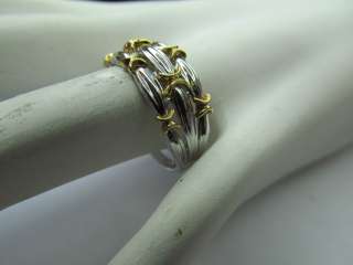 Beautiful Ladies 18k White And Yellow Gold Ring Israel  