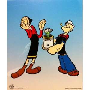  Popeye and Olive Oyl  Spinach Flowers Sericel Licensed 