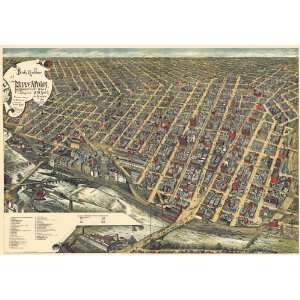   1891 Panoramic View of Minneapolis, MN by Frank Pezolt