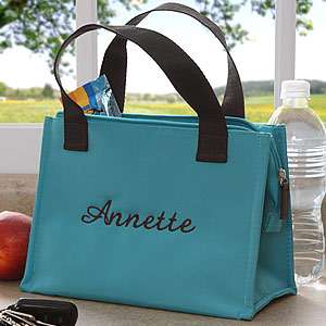    Ladies Personalized Insulated Lunch Tote Bag   Teal 