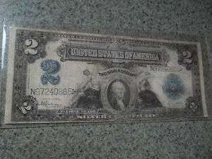 1899 $2 Silver Certificate Mini Porthole Poker Note  