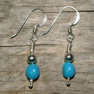 Silver Sleeping Beauty Turquoise Handcrafted Earrings  