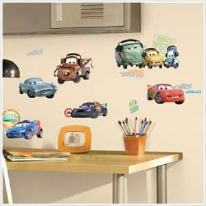 26 New CARS 2 MOVIE WALL DECALS Lightning McQueen Mater Stickers 