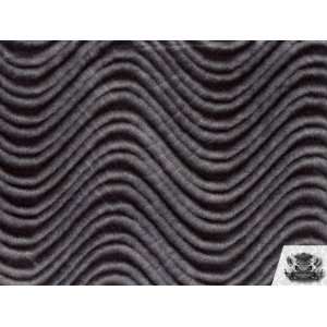  Velvet Flocking Swirl CHARCOAL Upholstery Fabric By the 