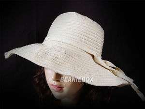 Beige Ladies stylish summer Sun Large Wide Brim hat  
