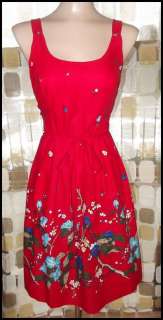 Vintage 70s 50s Pin Up Sweetheart Sun Dress RED ROCKABILLY Swing 10 S 