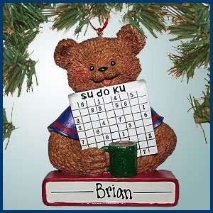  Personalized Christmas Ornaments   Sudoku Bear   Male 