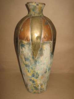 New Listing Brass and Copper Arts and Crafts Hand Painted Art Pottery 