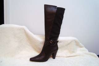 Bellini® Leather Tall Boot with Buckle Detail brown 8.5m  