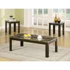   Crossville Marble Top Occasional Table 3pc Set in Iron Finish