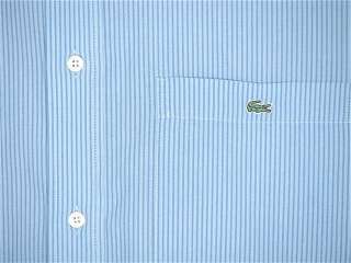 LACOSTE SHIRT MENS LONG SLEEVE CASUAL DRESS XL (EURO 44) BLUE STRIPE 