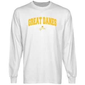 Albany Great Danes White Logo Arch Long Sleeve T shirt 