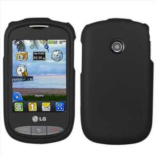 Black Rubberized Hard Case Cover for Tracfone LG 800G Net10  