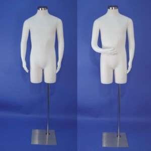 New White Male Mannequin Dress Form with Flexible Arms  