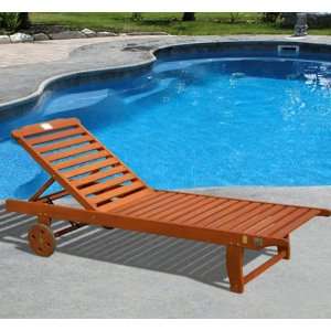 Single Chaise Lounge (Natural Wood) (13.39H x 25.59W x 