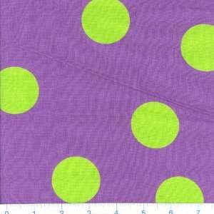   Bouncing Dots Purple & Lime Fabric By The Yard Arts, Crafts & Sewing