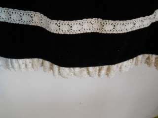 This skirt is made of velvet and has great crochet trim at the bottom 