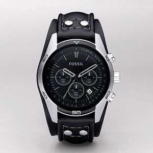 Fossil Mens Cuff Leather Chronograph Watch CH2586  