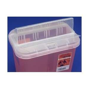  Kendall 2 Gallon Transparent Red Clear Lid Horizontal Entry Sharps 