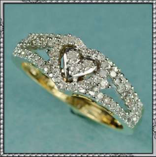 NEW 10K GOLD 0.33CT GENUINE DIAMOND BRIDAL WEDDING SET  