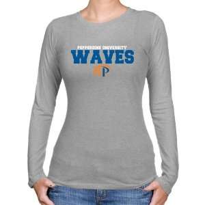  Pepperdine Waves Ladies Ash University Name Long Sleeve 