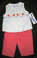 Silly Goose Smocked Fish Top & Pant Set   New   4T  