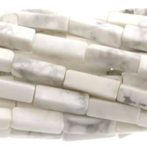 Howlite  Rectangle Plain   13mm Height, 4mm Width, Sold by 16 Inch 