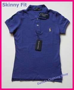 Ladies Ralph Lauren Skinny Fit Polo Shirt Blue / Purple  