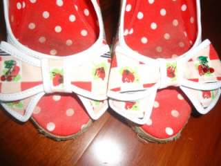 Betsey Johnson PIN UP rockabilly cherry strawberry gingham picnic BOW 