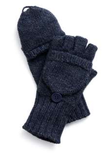   Football Gloves in Blue   Blue, Solid, Buttons, Casual, Fall, Winter