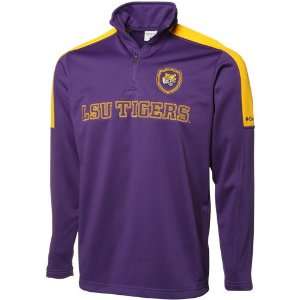 Columbia LSU Tigers Purple Post Up Quarter Zip Pullover Jacket (Small 