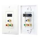 doba Steren HDMI Pigtail 3 RCA Jack Wall Plate, White