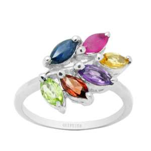 5x2.5 mm X6pcs, Topaz, colorful ,Sterling Silver Ring  