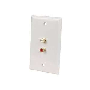  Composite RCA Stereo Wall Plate, Jack to Solder, White 