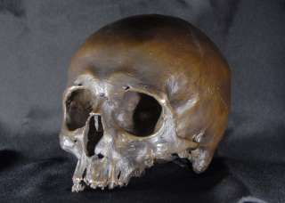 English Bronze Gothic Human Skull Casting Hamlet  