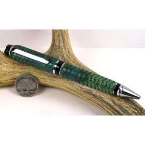  Green Corn Cob Dyed Green Cigar Pen With a Chrome Finish 