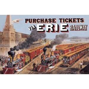 Purchase Tickets via Erie Railway   Poster (18x12) 