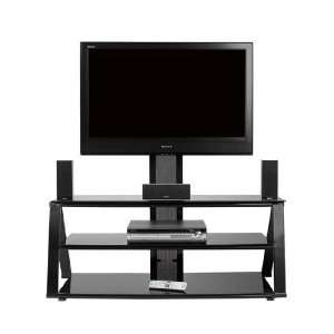  Welton Gemini Black Glass TV Stand for 37 55 inch Screens 