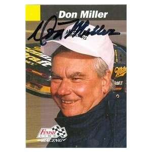  Don Miller autographed Trading Card (Auto Racing) Finish 