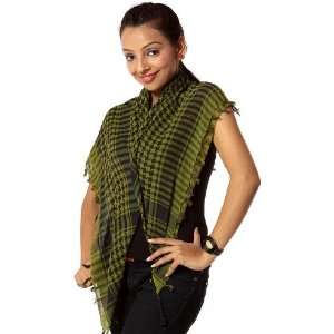  Green and Black Arafat Scarf   Pure Cotton Everything 